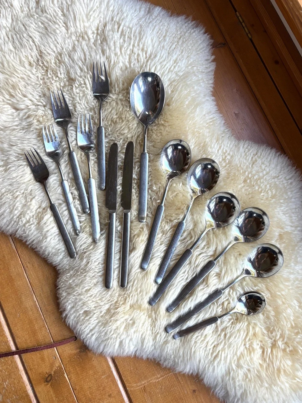 14 Pieces of MCM Nova Flatware by Wilkens